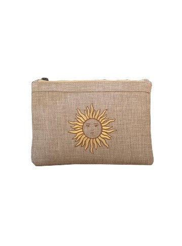 Metallic Gold Zippered Pouch, ACCESSORIES