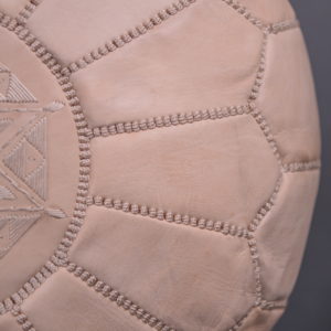 Handmade Leather Pouf - natural vintage